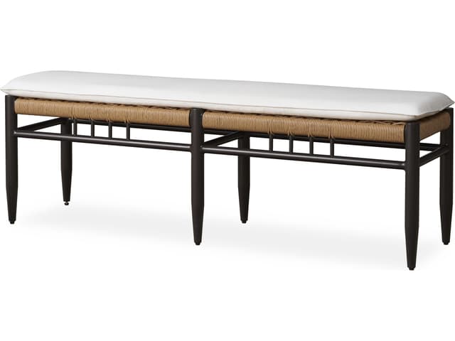 Low Country Antique Black Aluminum Dining Patio Bench