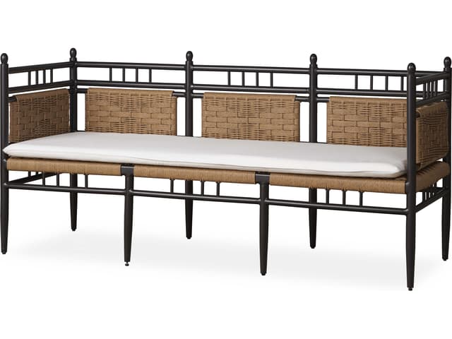 Low Country Antique Black Aluminum Garden Outdoor Bench