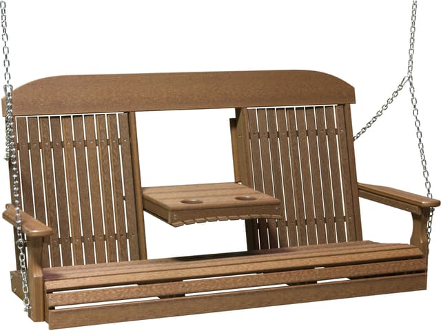 Classic 5-Foot 3-Seat Recycled Plastic Outdoor Patio Swing