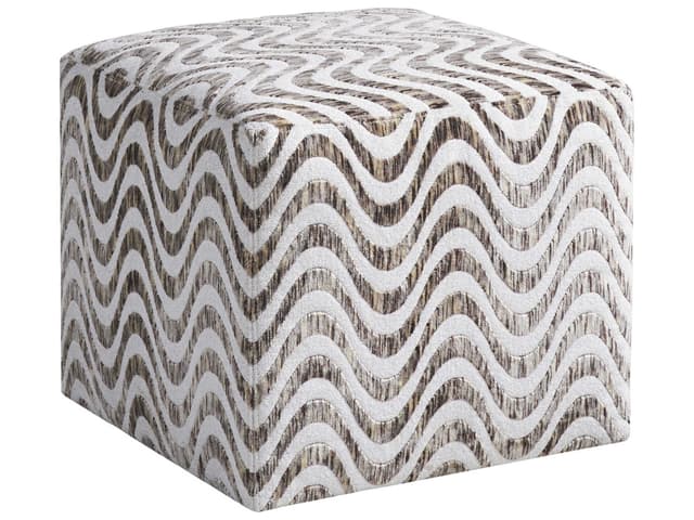 Zanzibar Jupiter Upholstered Square Ottoman in Beige Fabric
