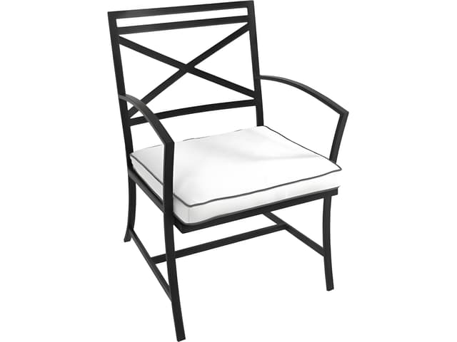 Maddux Wrought Iron Outdoor Patio Dining Arm Chair