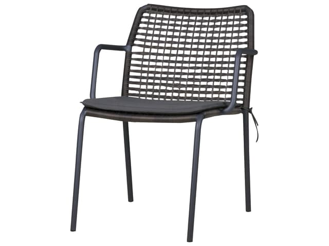 Manda Aluminum Wicker Stackable Dining Arm Chair