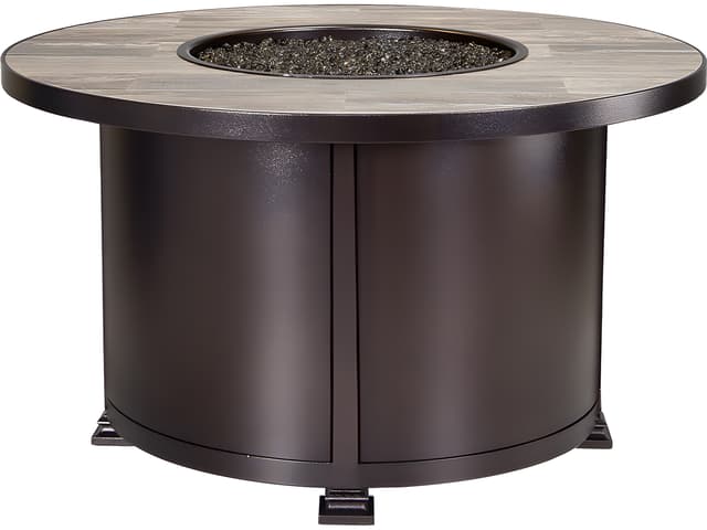 Casual Fireside Santorini Wrought Iron Round Chat Height Patio Fire Pit Table