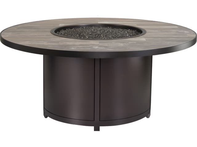 Casual Fireside Capri Wrought Iron Round Chat Height Patio Fire Pit Table