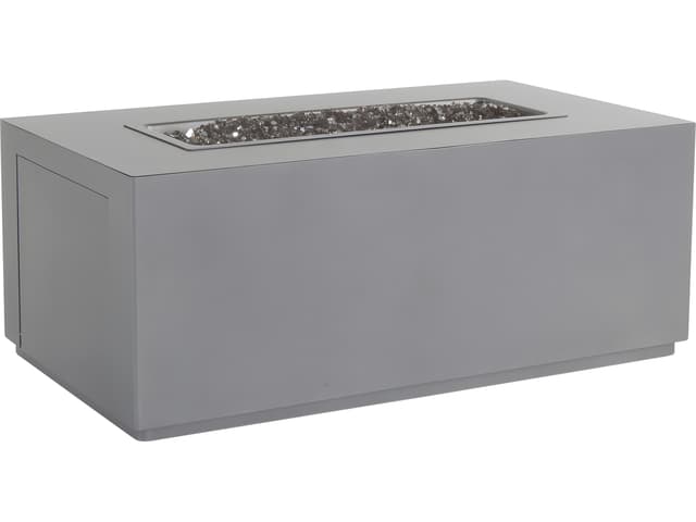 Casual Fireside Forma Cast Aluminum Rectangular Occasional Height Outdoor Patio Fire Pit Table