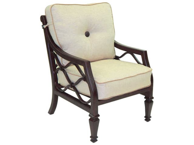 Villa Bianca Cushion Dining Cast Aluminum Outdoor Dining Arm Chair