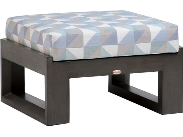 Elements Ash Grey Aluminum Cushion Ottoman