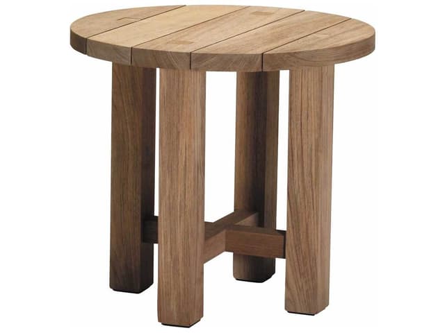 Croquet Teak Round Outdoor End Table
