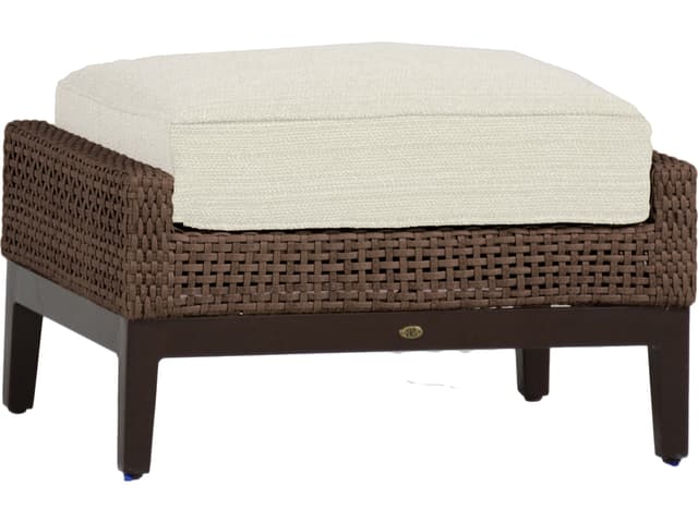 Peninsula Wicker Patio Ottoman with Cushion