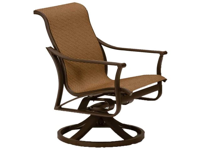 Corsica Sling Aluminum Swivel Rocker Outdoor Dining Arm Chair