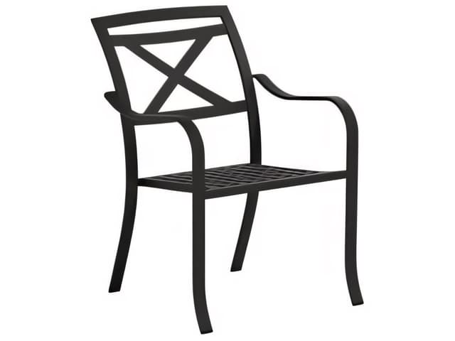 Catalina Cast Aluminum Stackable Dining Arm Chair X Back