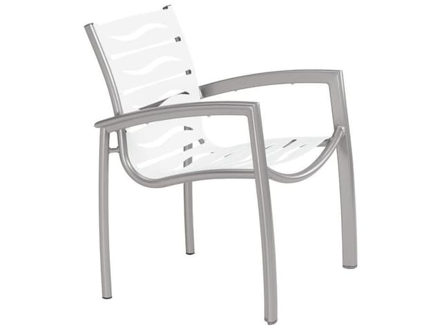 South Beach Wave Aluminum Patio Dining Arm Chair