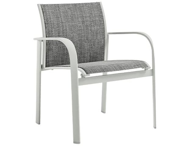 Twist Sling Aluminum Stackable Patio Dining Arm Chair