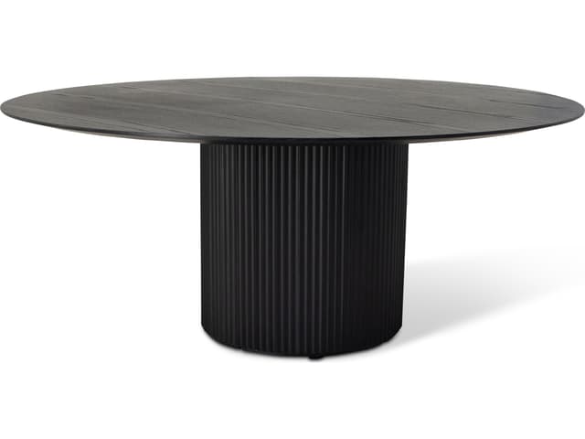 Atenas 71-Inch Round Dining Table in Ebano Wood and Solid Tauari