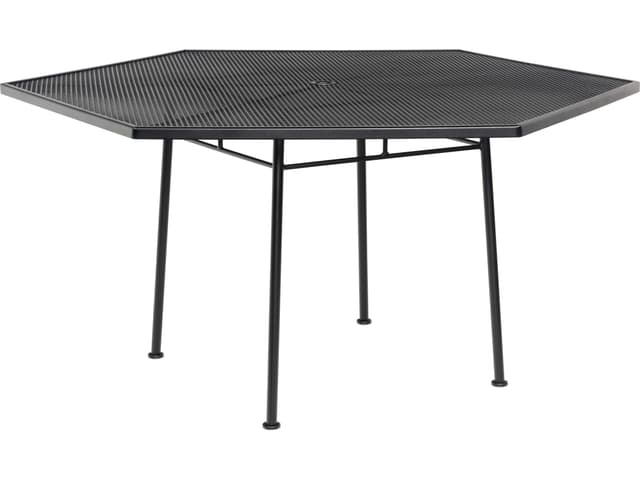 Mesh 54-Inch Hexagon Outdoor Dining Table with Umbrella Hole