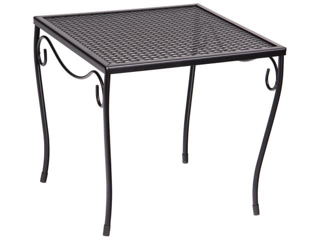 Wrought Iron Mesh Square Medium Patio End Table