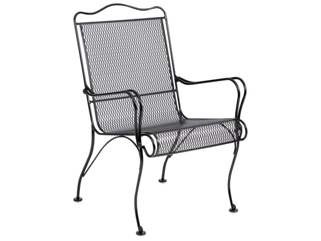 Tucson Wrought Iron High Back Outdoor Patio Dining Arm Chair