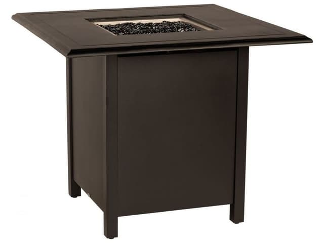 Solid Cast Aluminum Square Counter Coffee Height Outdoor Patio Fire Pit Table