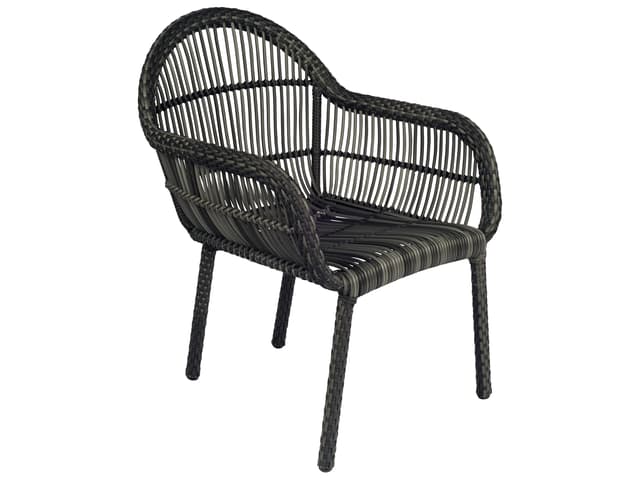 Cape Wicker Charcoal Gray Cape Patio Dining Arm Chair