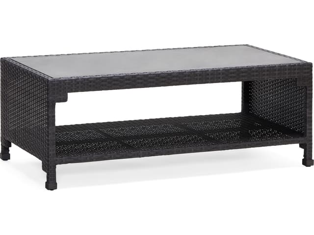Alexa Hampton Lorenzo Wicker Rectangular Outdoor Coffee Table