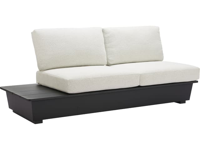 Tien Left Hand Facing Aluminum Loveseat with Olefin Cushions in Beige