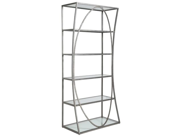 Home Metal Designs Ellipse Etagere in Silver Leaf