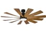 Windflower Ceiling Fan 60 Inch Matte Black and Distressed Koa