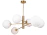 Aurelia 6 Light Chandelier Brass Modern Sputnik