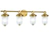Myla 4-Light Vanity Light in Vintage Brass