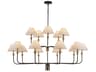 Providence 15-Light Two-Tier Chandelier in Black and Brushed Brass
