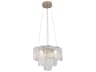 Bianca Pendant Chandelier Polished Nickel with Piastra Glass