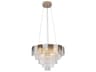 Bianca 12-Light Chandelier in Polished Nickel and Crystalline Smoke
