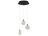 Snowflake LED Chandelier Pendant in Matte Black and Satin Brass