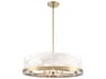 Skye Six Light Chandelier in Brass Modern Round