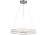 Chevron Brushed Nickel Round Pendant