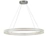 Chevron Brushed Nickel Round Pendant