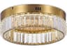 Stella LED Flush Mount Brushed Brass Crystal Ceiling Light