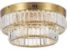 Stella Flush Mount Brushed Brass Crystal LED Light