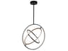Trilogy Pendant Light in Black and Brass