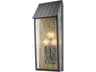 Point Outdoor Wall Sconce Modern Black and Brass Fixture
