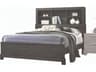 Lantha Gray Oak Rubberwood Wood King Platform Bed