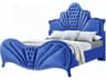 Dante Blue Velvet Upholstered King Panel Bed