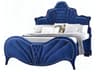 Dante Blue Velvet Upholstered Queen Panel Bed