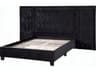 Damazy Black Velvet Plywood Upholstered Queen Platform Bed