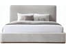 Orane Gray Linen Rubberwood Upholstered Queen Platform Bed