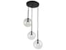 Pinpoint 3-Light Black Glass Globe Pendant