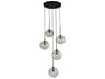 Pinpoint 5-Light Black Glass Globe Pendant