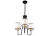 Coco 3 Light Chandelier Transitional Black and Gold