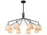 Crema 8 Light Chandelier in Black and Brushed Brass