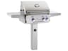 L Series Post Mount 24'' BBQ Grill with Rotisserie and Back Burner